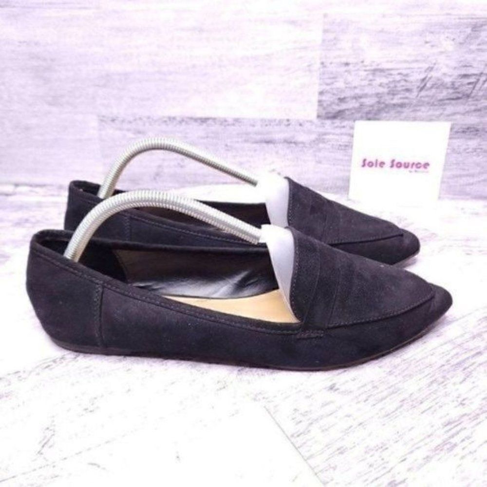 Shein Faux Suede Fabric Slip on Loafer Black sz 40 Women's sz 10